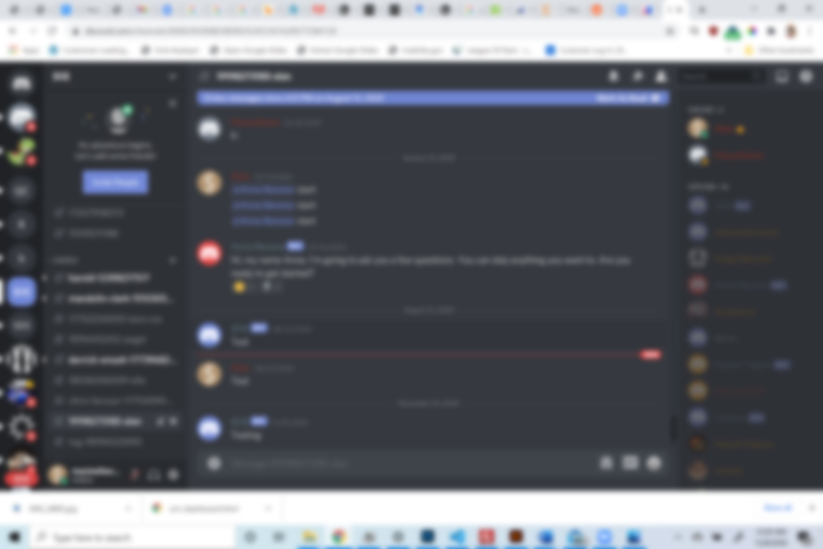 Blurry Screenshot of Discord