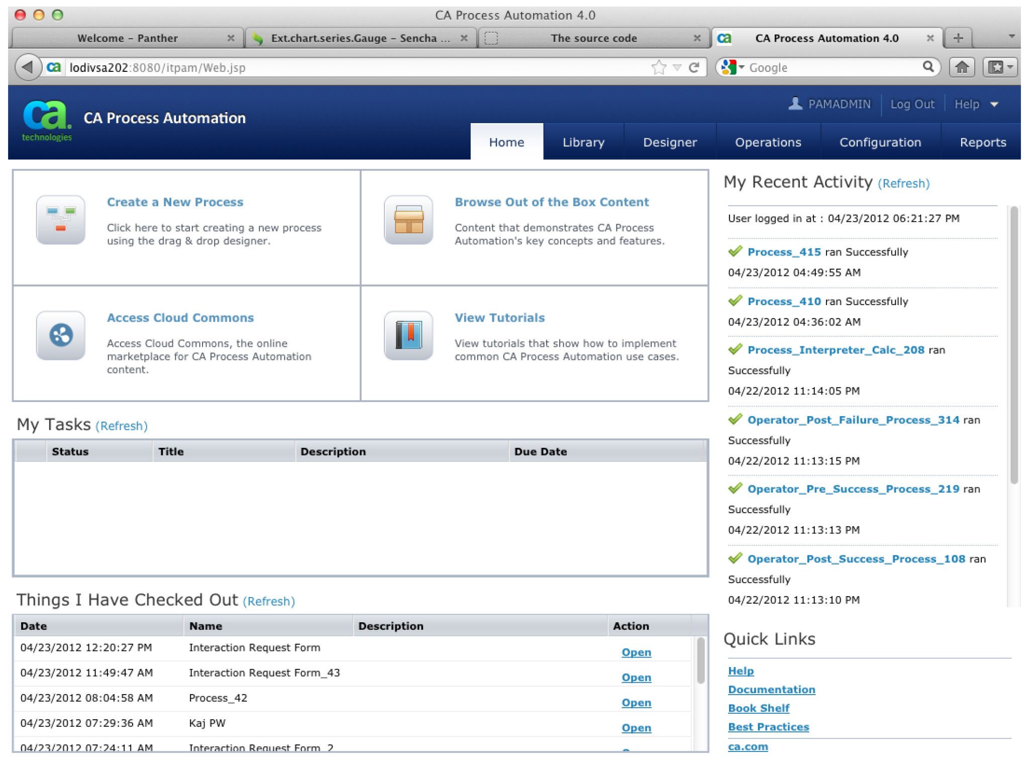 CA Process Automation Home - After