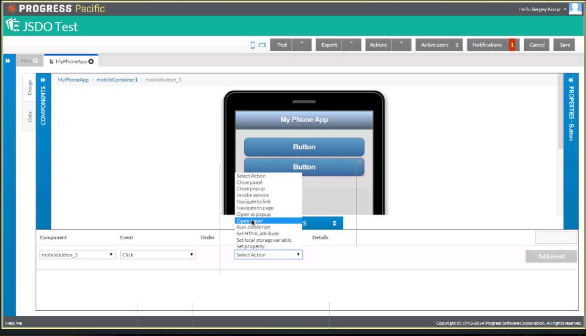 Screenshot of Progress Rollbase